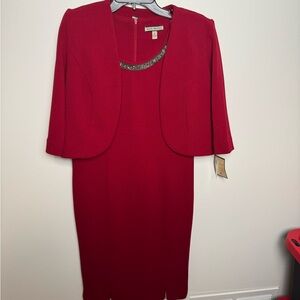 Red Maya Brooke Dress + Matching Jacket – Size 8 (NWT)